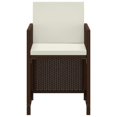 thumbnail image 6 of vidaXL 3 Piece Patio Dining Set with Cushions Poly Rattan Brown, 6 of 7