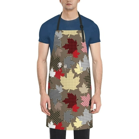 

Goofa Maple colorful Printed Waterproof Apron 33 Chef Aprons for Men Heavy Duty Chemical Work Apron Adjustable Bib Apron