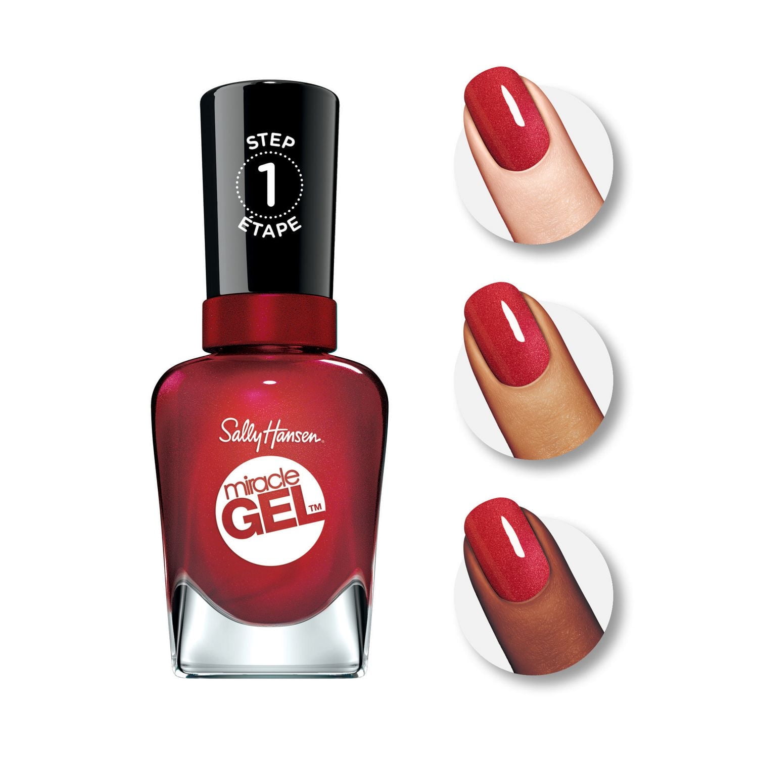 Sally Hansen Miracle Gel Nail Colour, 2 Step Gel System, No UV Light Needed, Up to 8 Day Wear