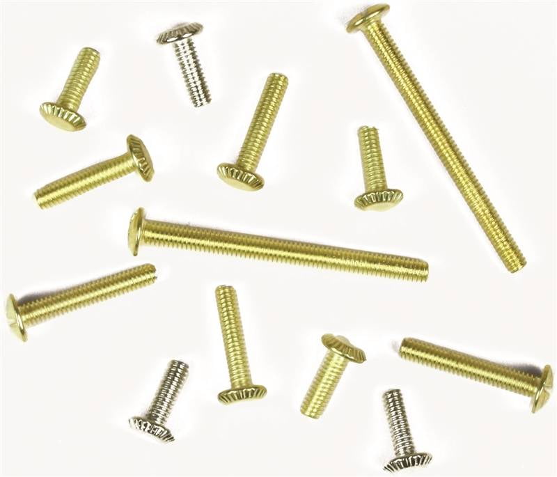 Brass #8-32 X 1" knurled battery head screw for lamps & telescope mount 5 pack