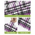 thumbnail image 4 of Purple Black Plaid Bar Stool Covers Set of 4, Farmhouse Purple Black Checkered Stretch Washable Bar Chair Covers with Backs, Removable Pub Counter Height Chair Cover for Kitchen Dining Room Cafe, 4 of 7