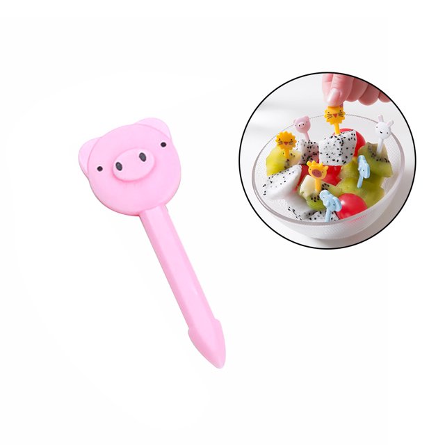 Billuyoard 10 Uds fruta tenedor dibujos animados niños palillo Animal plástico decoración caja de almuerzo accesorio Type3 Billuyoard HA000413-00