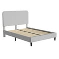 thumbnail image 2 of Emma + Oliver Queen Sized Fabric Upholstered Platform Bed in Light Grey with Curved, Slim Panel Headboard and Wooden Support Slats, 2 of 11
