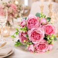 thumbnail image 5 of Artificial Persian Rose Bouquet with 5 Large Blooms and 4 Buds, 12.6 Inch Stems, Pink Silk Flowers for Wedding and Home Decor, Faux Flower Arrangement, 5 of 5