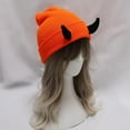 thumbnail image 5 of Devil Horn Knitted Beanie Hat Winter Men Women Skull Hat with Horns Outdoor Skiing Cold Weather Warm Handmade Demon Horn Knitting Hat, 5 of 8