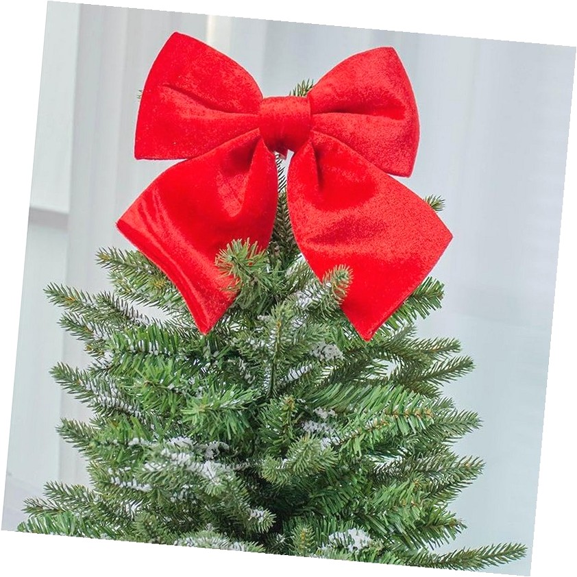 Fuliko Red Velvet Bow Topper Christmas Bow 12 Inch for Wreaths, Doors and Decor (2 Pack, 12 Inch)