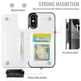 thumbnail image 3 of For iPhone XR Wallet Case with Card Holder, PU Faux Leather Kickstand Card Slots Case, Double Magnetic Clasp and Durable Shockproof Cover, 3 of 8