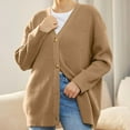 thumbnail image 2 of Ediodpoh Cardigan Sweaters for Women Casual Long Sleeve Knitted Open Front Fashion Loose Elegant Gold M, 2 of 4