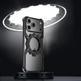 thumbnail image 2 of TECH CIRCLE for iPhone 17 Pro Minimalist Metal Frameless Case Magnetic Wireless Charging Cover Heat Dissipation 360° Rotation Stand Military-Grade Shockproof Compatible with MagSafe,Gold, 2 of 7