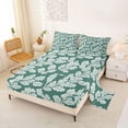 thumbnail image 2 of Erosebridal Rustic Plant Leaves Bed Sheets,Green White King Sheets For Girls Kids 4 Pieces, 2 of 6