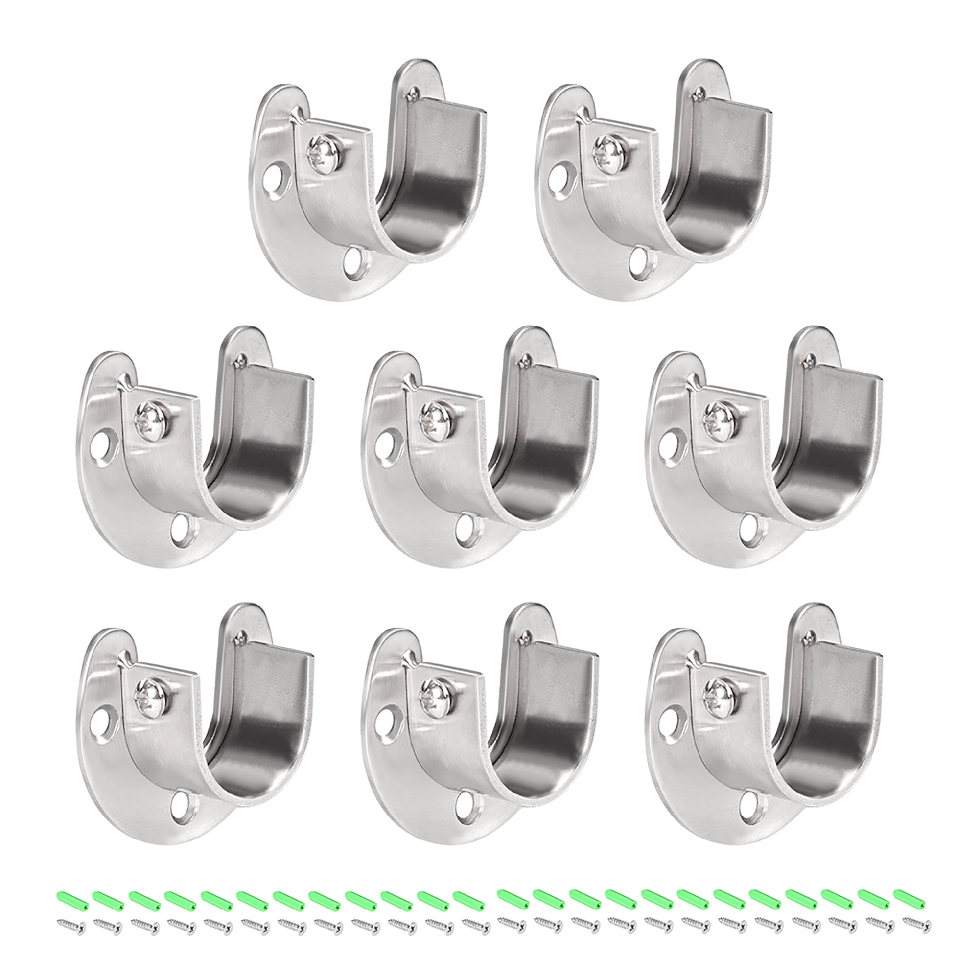 Stainless Steel Closet Rod End Supports, Wardrobe Pole Sockets Flange