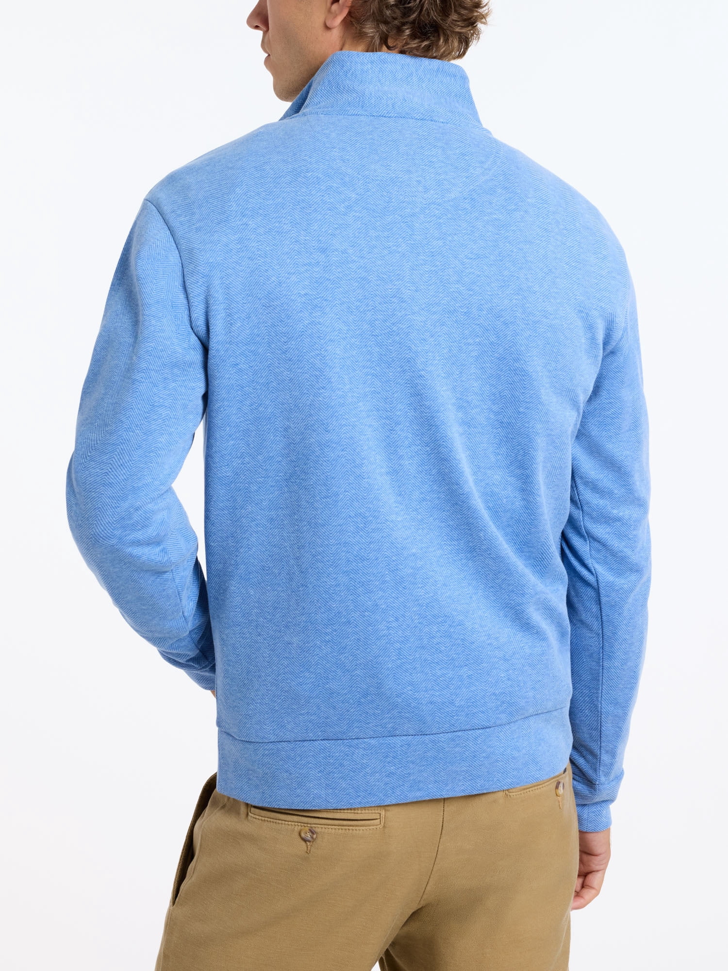 U.S. Polo Assn. Men's Premium Feel Herringbone Quarter Zip Pullover