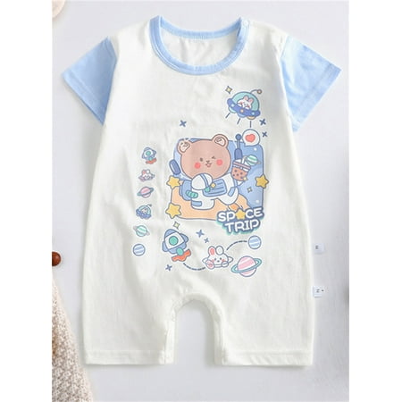 

LEEy-world Children Baby Boys Girls Cartoon Romper Short Sleeve Cute Animals Jumpsuit Neutral Baby Clothes Zipper
