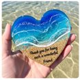 thumbnail image 2 of WabiNook​ Handmade Ocean Glass Heart Ornament Mini Beach Decor for Friends 1 PC,Sky Blue, 2 of 4