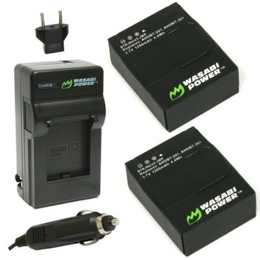 Wasabi Power Battery (2-Pack) and Charger for GoPro HERO3 , HERO3
