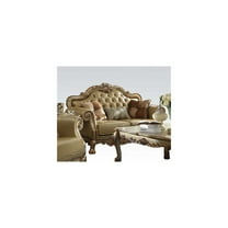 Homestock Eclectic Escape Loveseat W/3 Pillows, Bone Pu & Gold