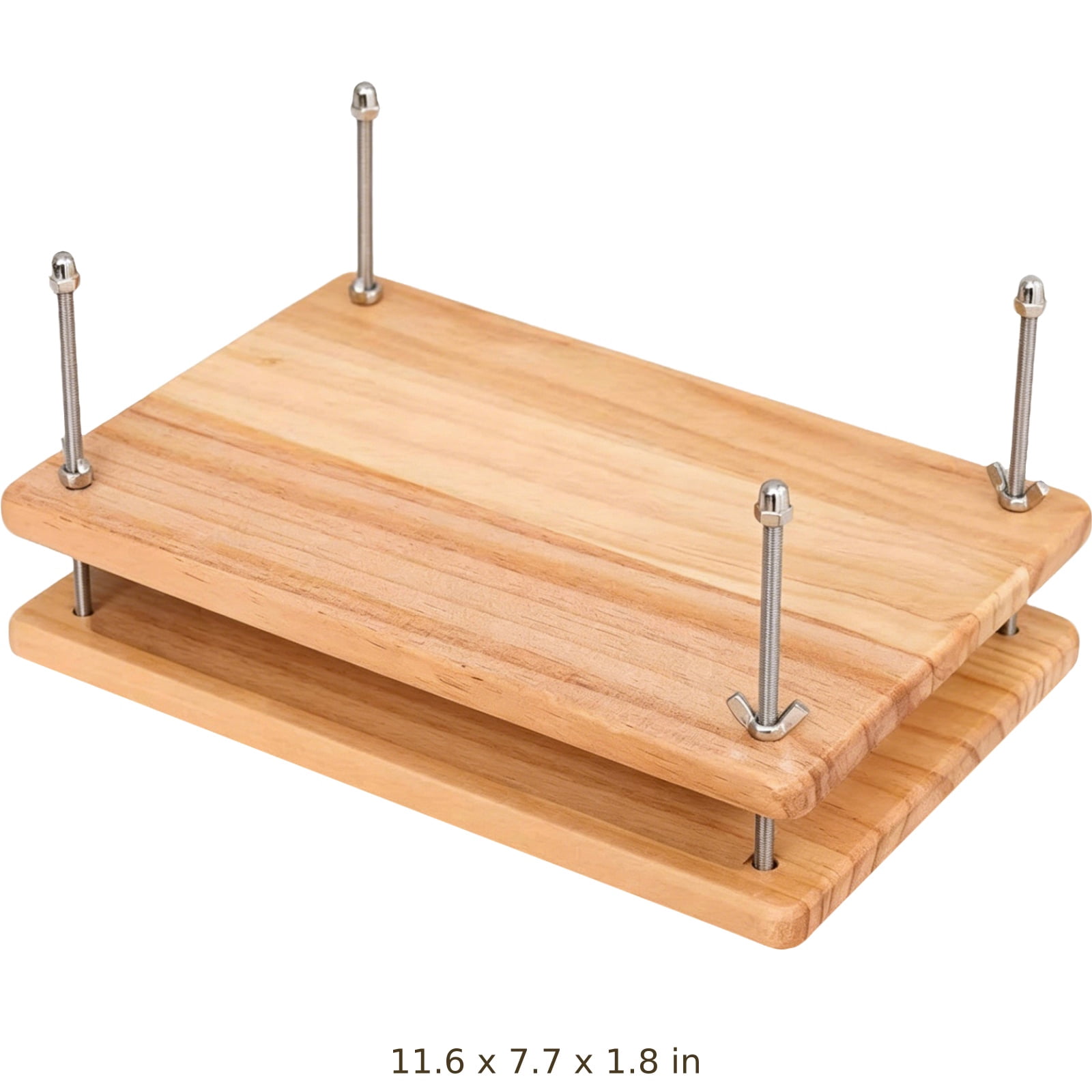 Wooden Bookbinding Press Kit, Portable Solid Wood Repair Clamp with Adjustable Screws, Complete Book Binding Tool Set for Old Book Repair, Handmade Journals, and Paper Craft