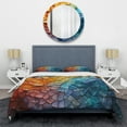 thumbnail image 3 of Designart "Vibrant Montage II" Abstract Collages Bedding Covert Set - Transitional Teal Abstract Bed Set With 2 Shams, 3 of 6