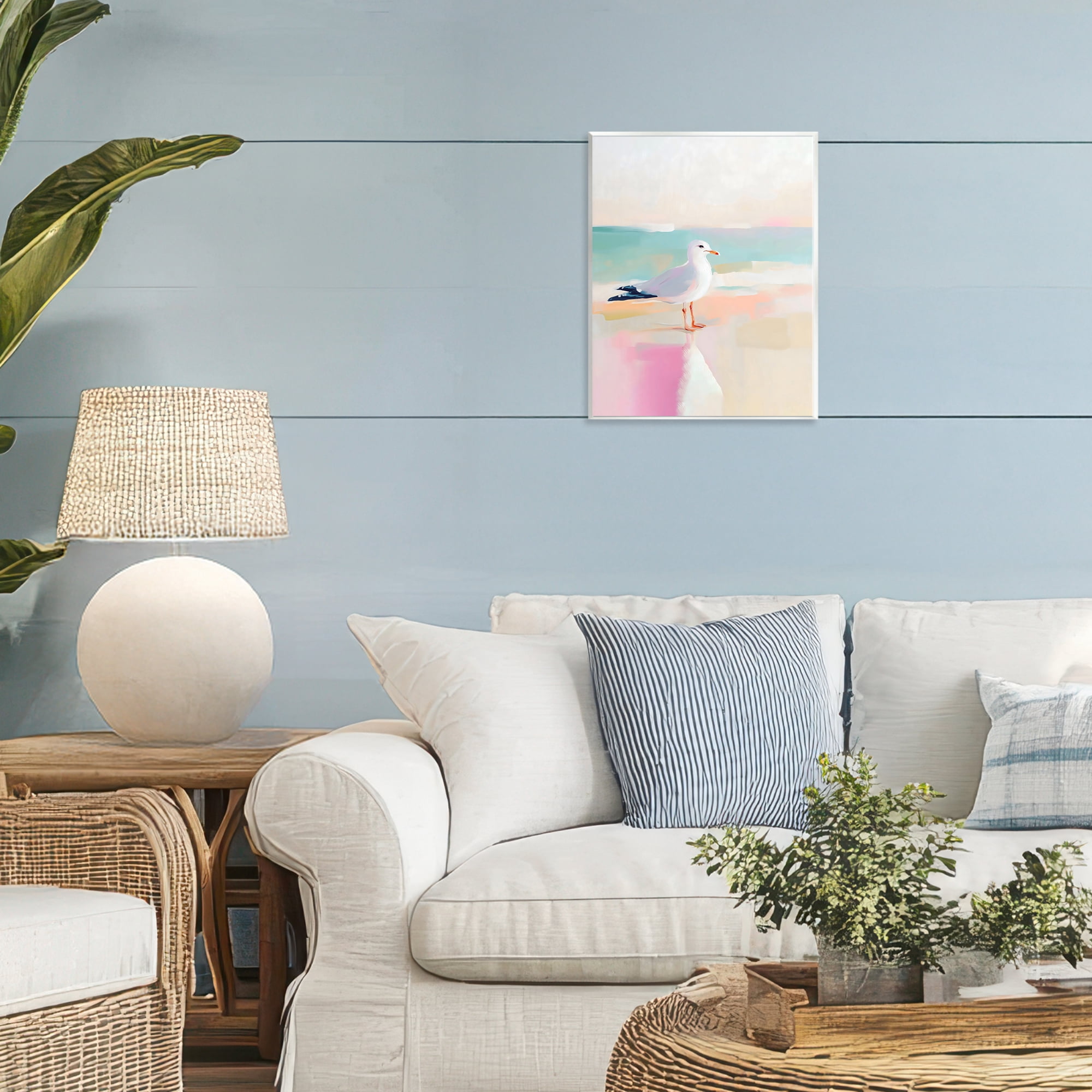 Stupell Industries Seagull Beach Tranquil Reflection Wall Plaque Art, design by The Prints Vibe