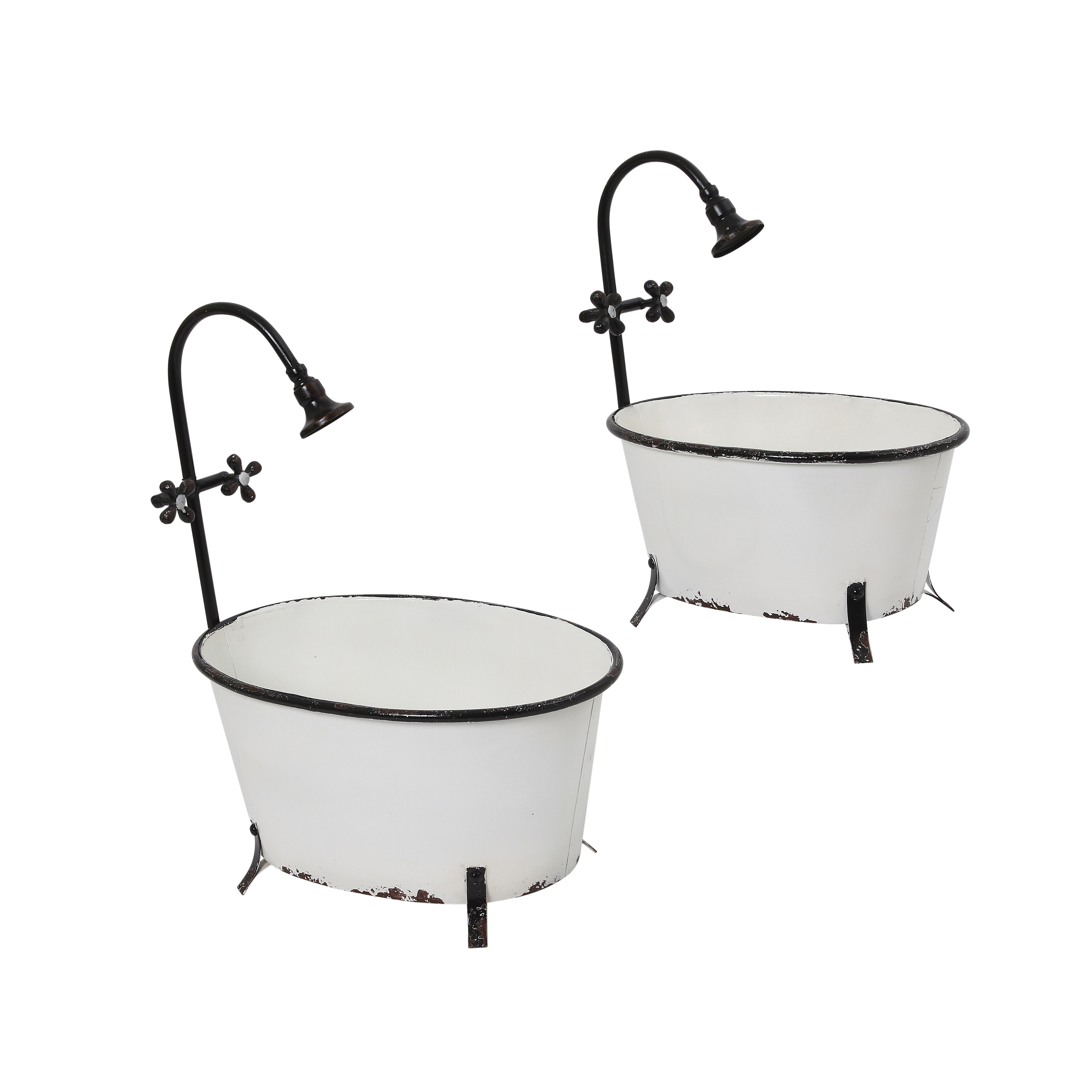 Gerson Assorted AntiqueStyle Metal Bathtub Planters (Set