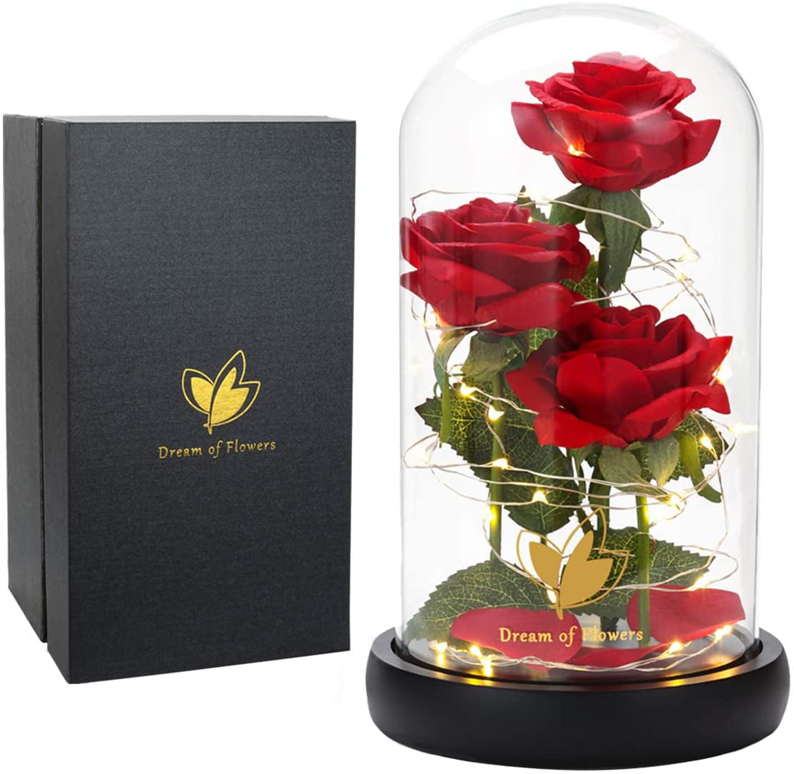 Official Disney Beauty and The Beast Photo Frame Red Rose Wife Girlfriend Gift 