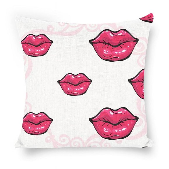 Glossy And Shine Paint Lips Pillow Covers 18X18 Throw Pillow Case Cushion Cover For Home