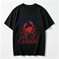 thumbnail image 2 of Womens Graphic Tees Short Sleeve T Shirts | Cotton Loose Casual Tops for Teen Girls, Vintage Coastal Crab Graphic T-shirts, 2 of 5