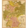 thumbnail image 2 of Vintage Maps 26x29 Black Ornate Wood Framed with Double Matting Museum Art Print Titled - Germany 1844, 2 of 4