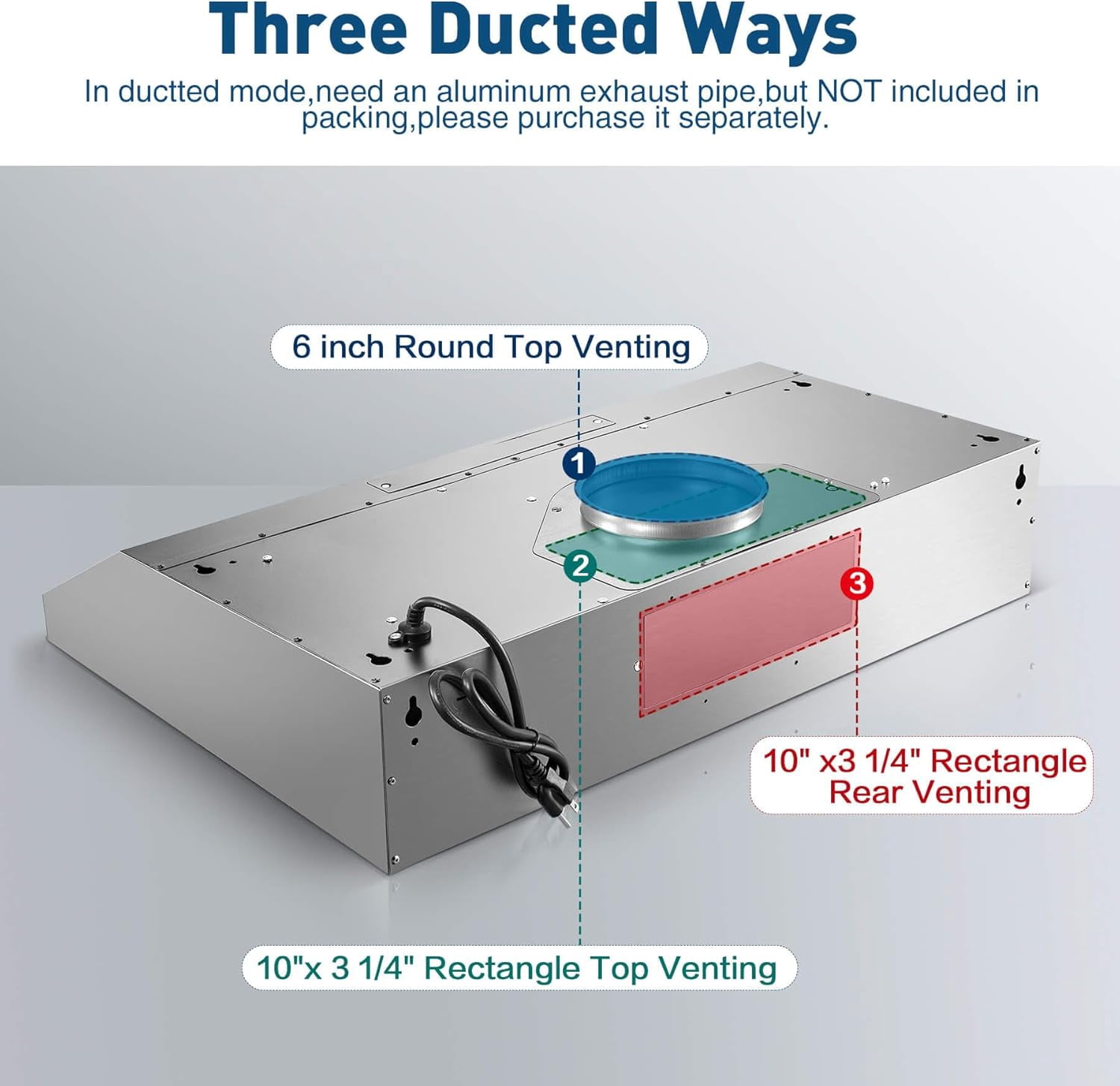 Under Cabinet Range Hood,Range Hood 30 inch Under Cabinet Stainless Steel Brushed,Ductless Range Hood Alterable to Ducted Ventilation,Stove Hood and Oven Vent Hood for Kitchen Cabinet
