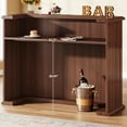 thumbnail image 6 of Tribesigns Home Bar Unit, 55-Inch Liquor Bar Table, 2-Tier Mid-Century Modern Wine Table Reception Desk, 6 of 7