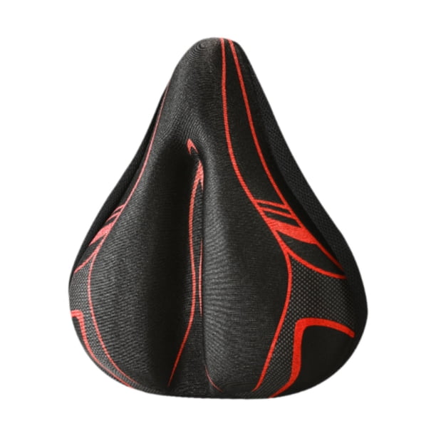 Cojín para asiento de bicicleta, funda para cojín de asiento de bicicleta, amortiguación suave, sillín de bicicleta Negro Rojo