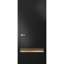 Modern Solid Interior Pre-Hung Door with Handle | Planum 2010 Black Matte | Single Regural Panel Frame Trims | Bathroom Bedroom Sturdy Doors-30" x 96"