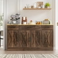 thumbnail image 3 of Buffet Cabinet with Drawers, 53” Large Sideboard Buffet Kitchen Storage Cabinet, Modern Farmhouse Coffee Bar with Shelves and Doors, Wood Buffet Table for Kitchen, Dining Room, Rustic Brown, 3 of 14