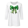 thumbnail image 5 of Craaazy Women's 3/4 Sleeve St. Patrick's Day Tshirts Casual Printed Pullover Tops Gifts, 5 of 5