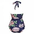 Danhjin Women's Slimming One Piece Swimsuits Floral Printed Tummy