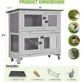 thumbnail image 5 of BUTINGLALE 2-Story Rabbit Hutch with Chew-Proof Ramp, 36" Indoor/Outdoor Rabbit Cage with 4 Casters & 2 Pull-Out Trays, Wooden Bunny Hutch Leakproof Small Animal Cage for Rabbits, Guinea Pigs, 5 of 8
