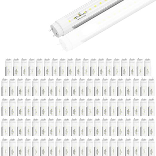 T8 4 foot LED Light Fixture 22W 3000 Lumens 5000K Clear Single Ended Power, 4ft LED Light Bulbs