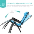 thumbnail image 6 of Best Choice Products 30" Extra Wide Folding Zero Gravity Patio Lounge Chair w/Adjustable Canopy Shade - Light Blue, 6 of 9