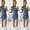 Blue, variant on Babysbule Plus Size Women Dresses Women Short Sleeve Dress Solid Denim Dress Turn Down Collar Mini Dress M On