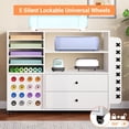 thumbnail image 6 of Garvee Craft Cart Compatible with Cricut Machine, 42" Cricut Cart Storage Organizer, 24 Vinyl Roll Holder, 2 Large Drawers, Craft Table for Home, White, 6 of 7