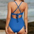 thumbnail image 4 of Sngxgn Women's Swimsuit Sports Tummy Control Cheeky Bathing Suits(Blue,XL), 4 of 6