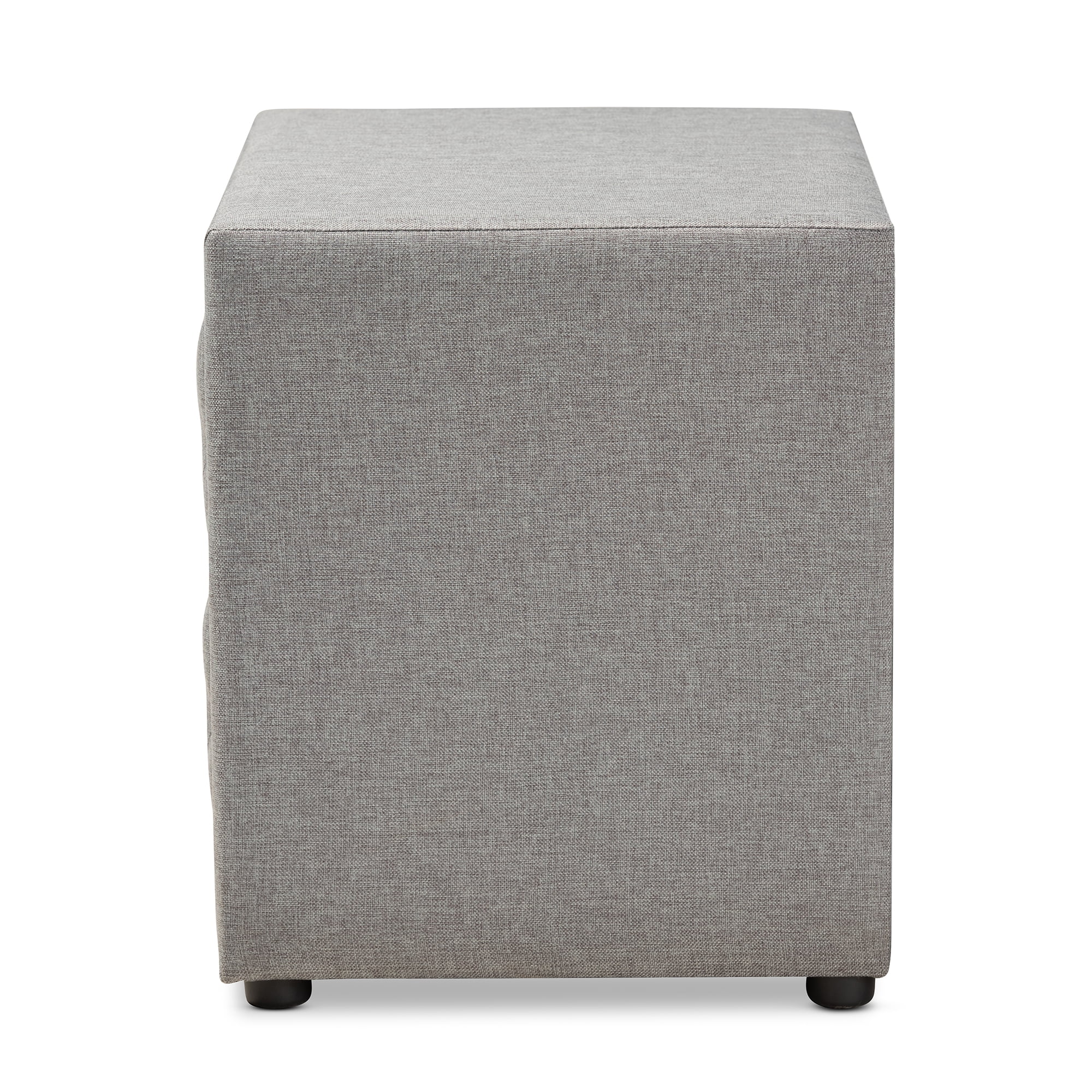 Baxton Studio Lepine Modern and Contemporary Gray Fabric Upholstered 2-Drawer Wood Nightstand