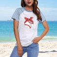 thumbnail image 3 of Tops Cortos para las Mujeres Impreso Cuello Redondo Mangas Cortas Casual Camiseta, Mujer Casual Camisetas para el Hogar Diario, 3 of 4