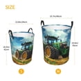 thumbnail image 3 of Sikiie Green Tractor Field Print Round Dirty Clothes Basket, Waterproof Standing Foldable Storage Basket, for Laundry Room, Bedroom, Bathroom Storage-Medium, 3 of 6