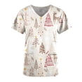 thumbnail image 5 of Pntutb, blusas con cuello en V y manga corta a la moda para mujer, blusa de bolsillo con estampado de uniforme de trabajo, tops Pntutb Pntutb-2943, 5 of 5