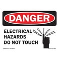 thumbnail image 1 of SignMission OS-CL-D-1014-L-19986 OSHA Danger Sign - Electrical Hazards Do Not Touch, 1 of 1