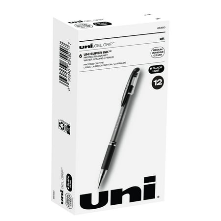 UPC: 0030246654507 | Uniball Gel Grip Gel Pens  Medium Point (0.7mm)  Black Ink  12 Count