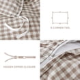 thumbnail image 5 of Tan Queen 90x90 Gingham Duvet Cover Bedding Set, 5 of 8