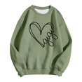 thumbnail image 4 of Sweatshirts for Women Long Sleeve Crewneck Stylish Heart Print Loose Casual Pullover Top Green L, 4 of 4