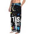 thumbnail image 6 of Salouo I Love With Autism To The Moon And Back Print Pajama Pants for Men, Lounge Pants Elastic Waistband Casual Men's sleepwear Loungewear Sleep Pajama Pant -Large, 6 of 7